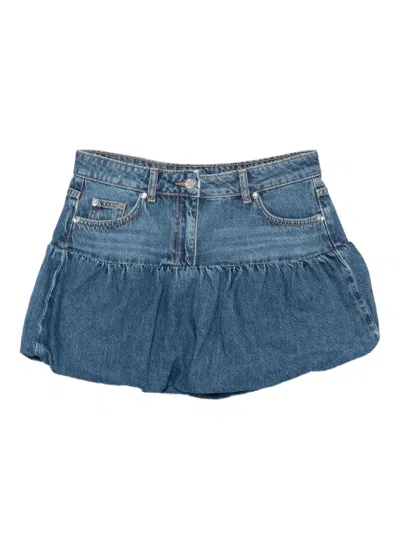 Liu •jo Logo-patch Skirt In Blue