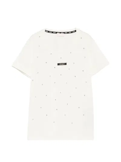 Liu •jo Logo-patch T-shirt In Neutral
