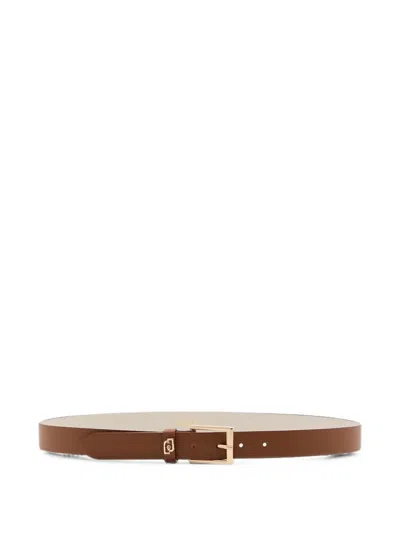 Liu •jo Logo-plaque Belt In Brown