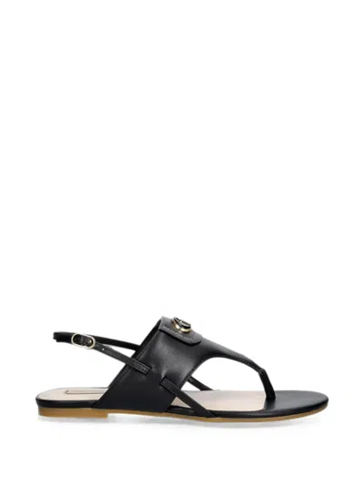 Liu •jo Logo-plaque Buckled-strap Sandals In Black
