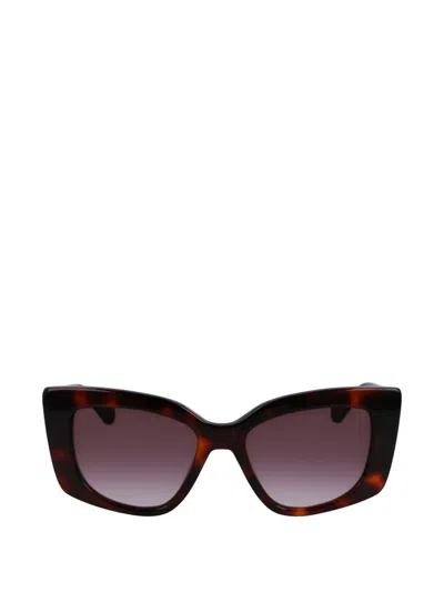 Liu •jo Logo-plaque Cat-eye Sunglasses In Brown