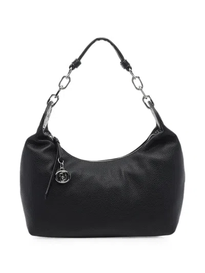 Liu •jo Logo-plaque Chain-link Tote Bag In Black