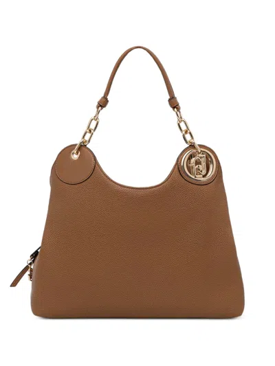 Liu •jo Logo-plaque Chain-link Tote Bag In Brown