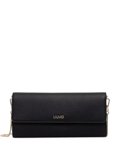 Liu •jo Logo-plaque Chain-strap Clutch Bag In Purple