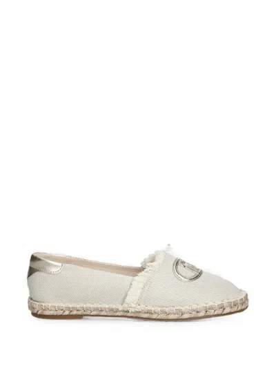 Liu •jo Logo-plaque Frayed Espadrilles In White