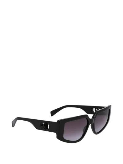 Liu •jo Logo-plaque Geometric-frame Sunglasses In Black