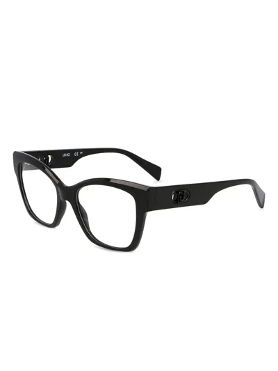 Liu •jo Logo-plaque Glasses In Black