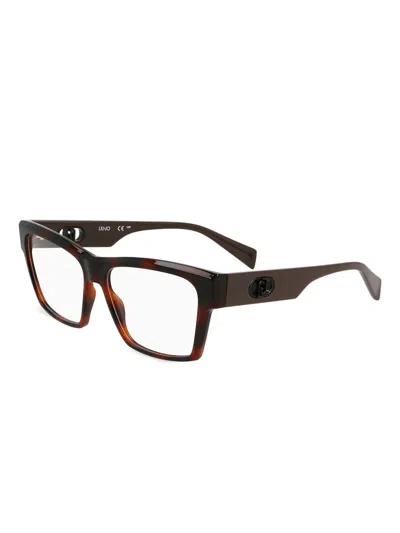 Liu •jo Logo-plaque Glasses In Brown