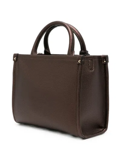 Liu •jo Logo-plaque Pebbled Tote Bag In Brown
