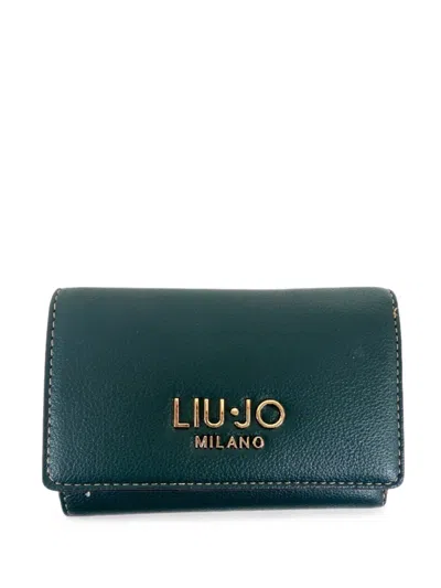 Liu •jo Logo-plaque Pebbled Wallet In Brown