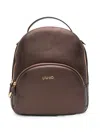 Liu •jo Logo-plaque Pebbled-effect Backpack In Brown