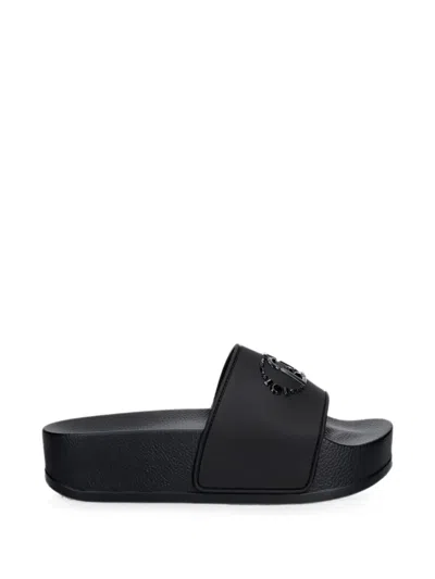 Liu •jo Logo-plaque Platform Slides In Animal Print