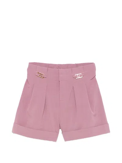 Liu •jo Kids' Logo-plaque Shorts In Pink
