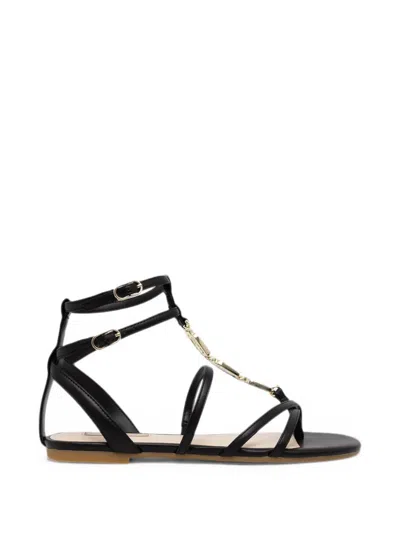 Liu •jo Logo-plaque Strappy Sandals In Black