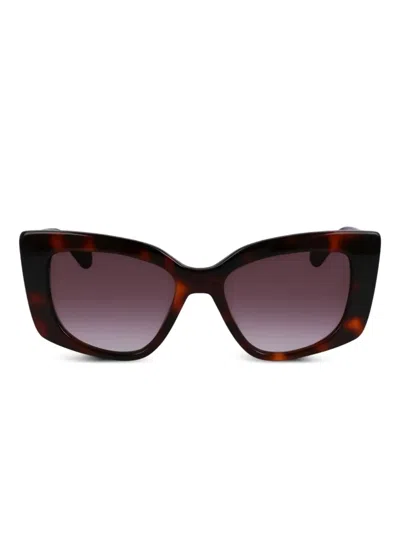Liu •jo Logo-plaque Sunglasses In Brown
