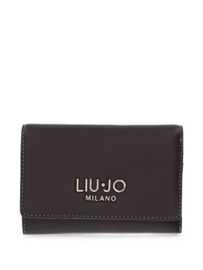 Liu •jo Logo-plaque Topstitched Wallet In Brown