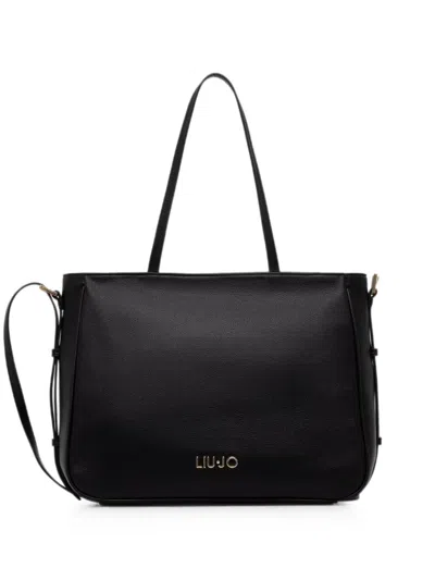 Liu •jo Logo-plaque Tote Bag In Black
