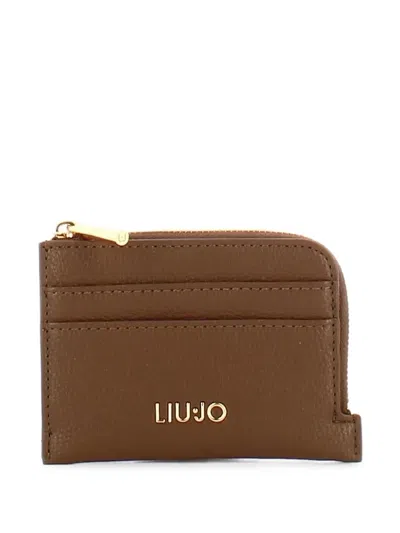 Liu •jo Logo-plaque Wallet In Brown