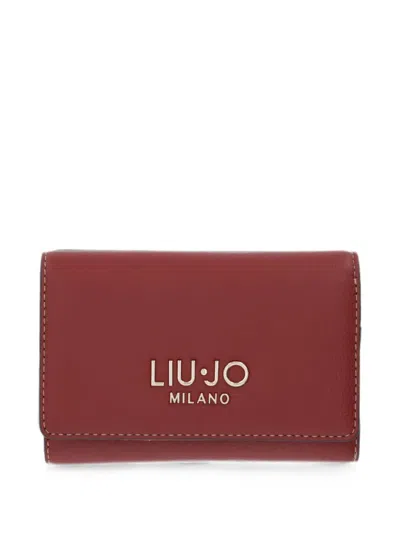 Liu •jo Logo-plaque Wallet In Red