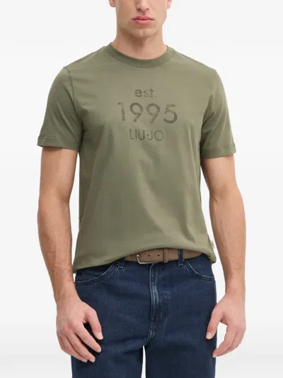 Liu •jo Logo-print Cotton T-shirt In Green