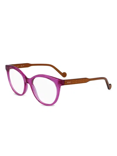 Liu •jo Logo-print Glasses In Pink