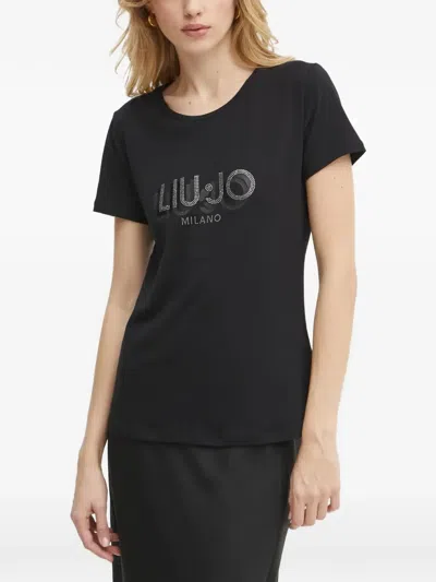 Liu •jo Logo-print T-shirt In Black