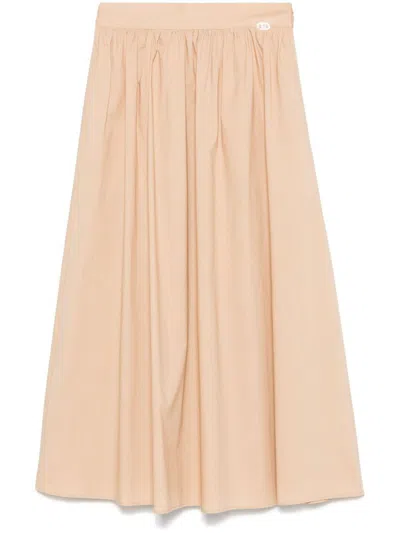 Liu •jo Liu Jo Long Beige Draped Skirt