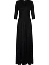 Liu •jo Long Black Pleated Dress In Black