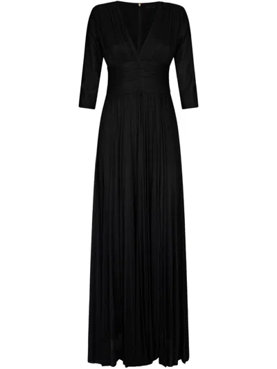 Liu •jo Long Black Pleated Dress