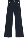 Liu •jo Liu Jo Flared High-waist Jeans With Decorative Button Details In Blue