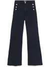 Liu •jo Liu Jo Flared High-waist Jeans With Decorative Button Details In Blue