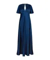 Liu •jo Liu Jo Blu Midi Dress In Satin With V-neck In Blue