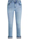 Liu •jo Liu Jo Long Blue Jeans With Rolled-up Cuffs In Blue
