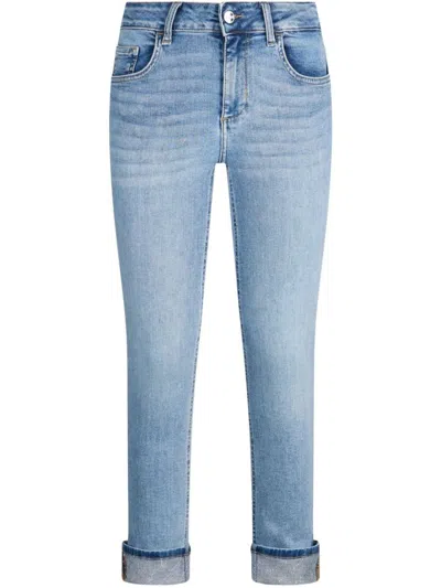 Liu •jo Liu Jo Long Blue Jeans With Rolled-up Cuffs