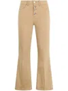 Liu •jo Pantaloni Bootcuti A Vita Alta Beige In Brown