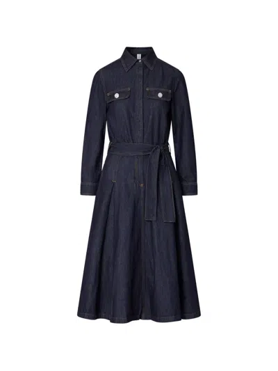 Liu •jo Long Denim Shirt Dress In Blue