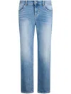 Liu •jo Liu Jo Long Flared Stretch Cotton Jeans In Blue