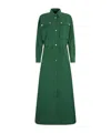 Liu •jo Green Long Dress In Cotton With Bottons And Pockets In Green