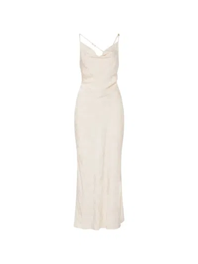 Liu •jo Long Jacquard Dress In Neutral