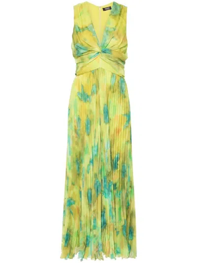 Liu •jo Tie-dye Pleated Jumpsuit In Green