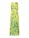 Liu •jo Tie-dye Pleated Jumpsuit In Green