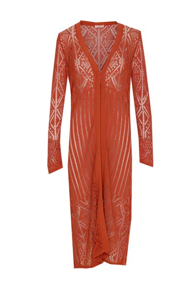 Liu •jo Liu Jo Long Knitted Dress In Red