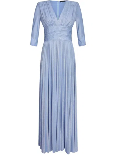 Liu •jo Long Light Blue Pleated Dress