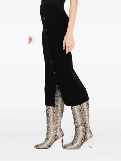 Liu •jo Long Mesh Skirt In Black