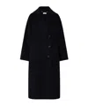 Liu •jo Long Oversized Wool Coat In Black