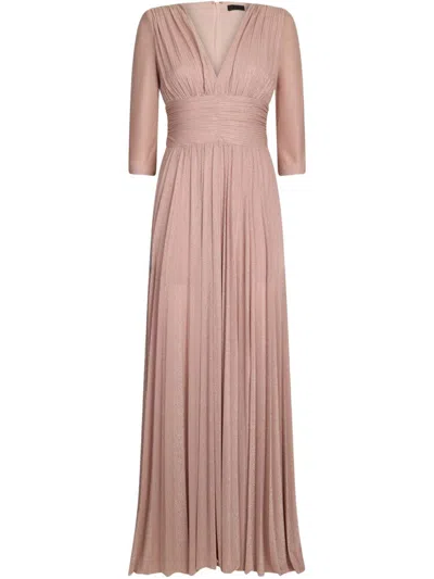 Liu •jo Long Pink Pleated Dress