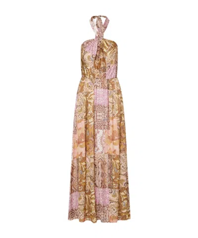 Liu •jo Paisley-print Halterneck Midi Dress In Multi