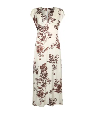 Liu •jo Long Printed Satin Dress In White