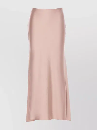 Liu •jo Long Satin Finish Skirt With Side Seam Detail In Pink