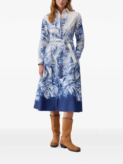 Liu •jo Long Shirt Dress In Blue